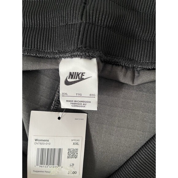 NEW Black Grey Nike Velour High Waisted Joggers Womens XXL Dv7820 - Picture 6 of 14